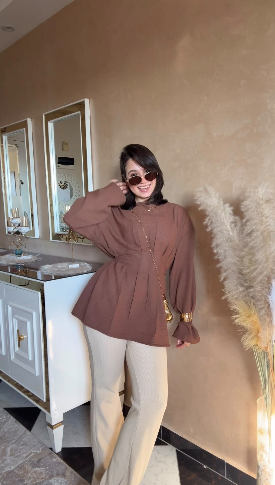 Corset Blouse - Brown