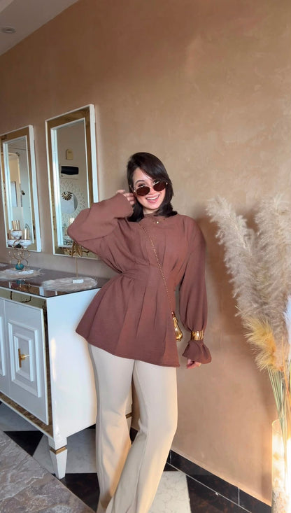 Corset Blouse - Brown