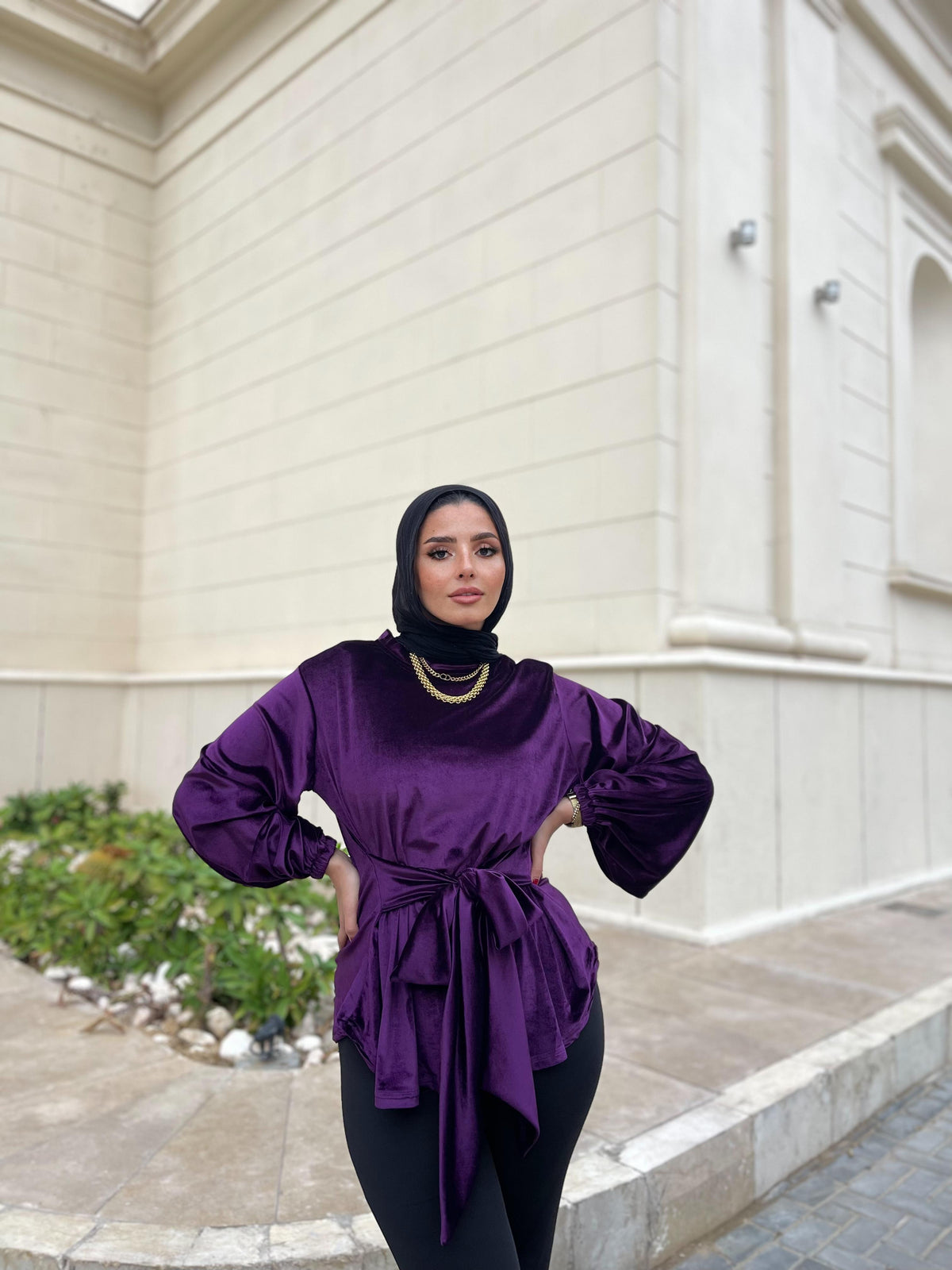 Flair Velvet blouse - purple