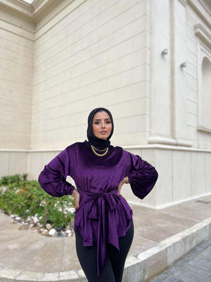 Flair Velvet blouse - purple