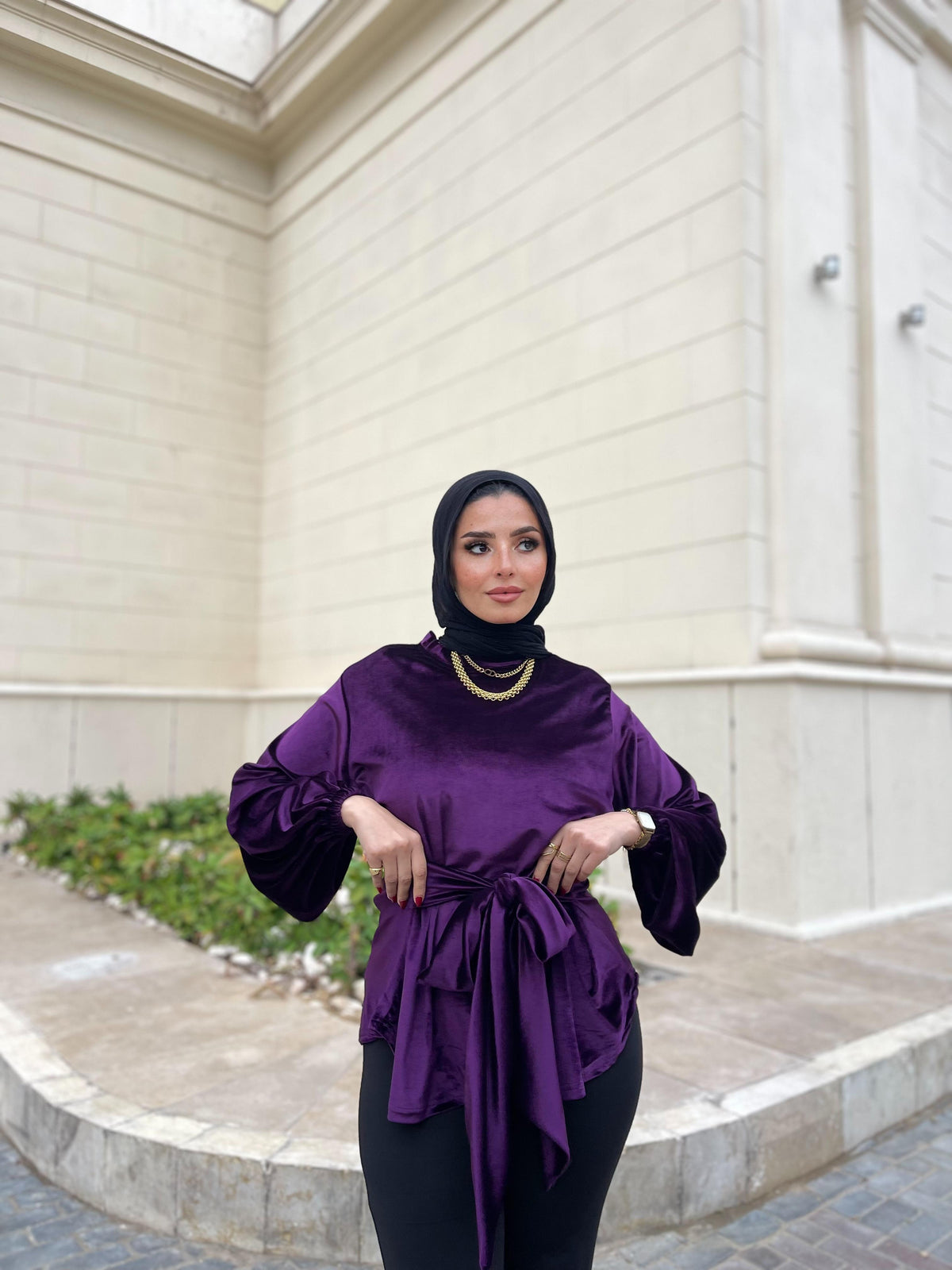 Flair Velvet blouse - purple